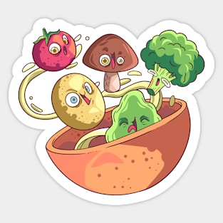 Crazy Food Bowl Sticker